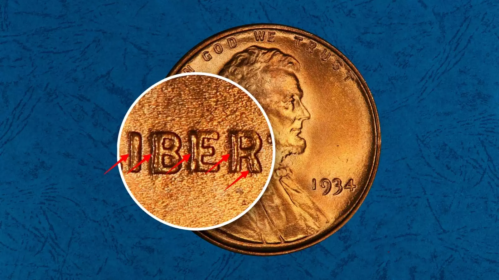 1934 Wheat Penny DDO FS-101 doubled die obverse showing doubling on date and LIBERTY inscription