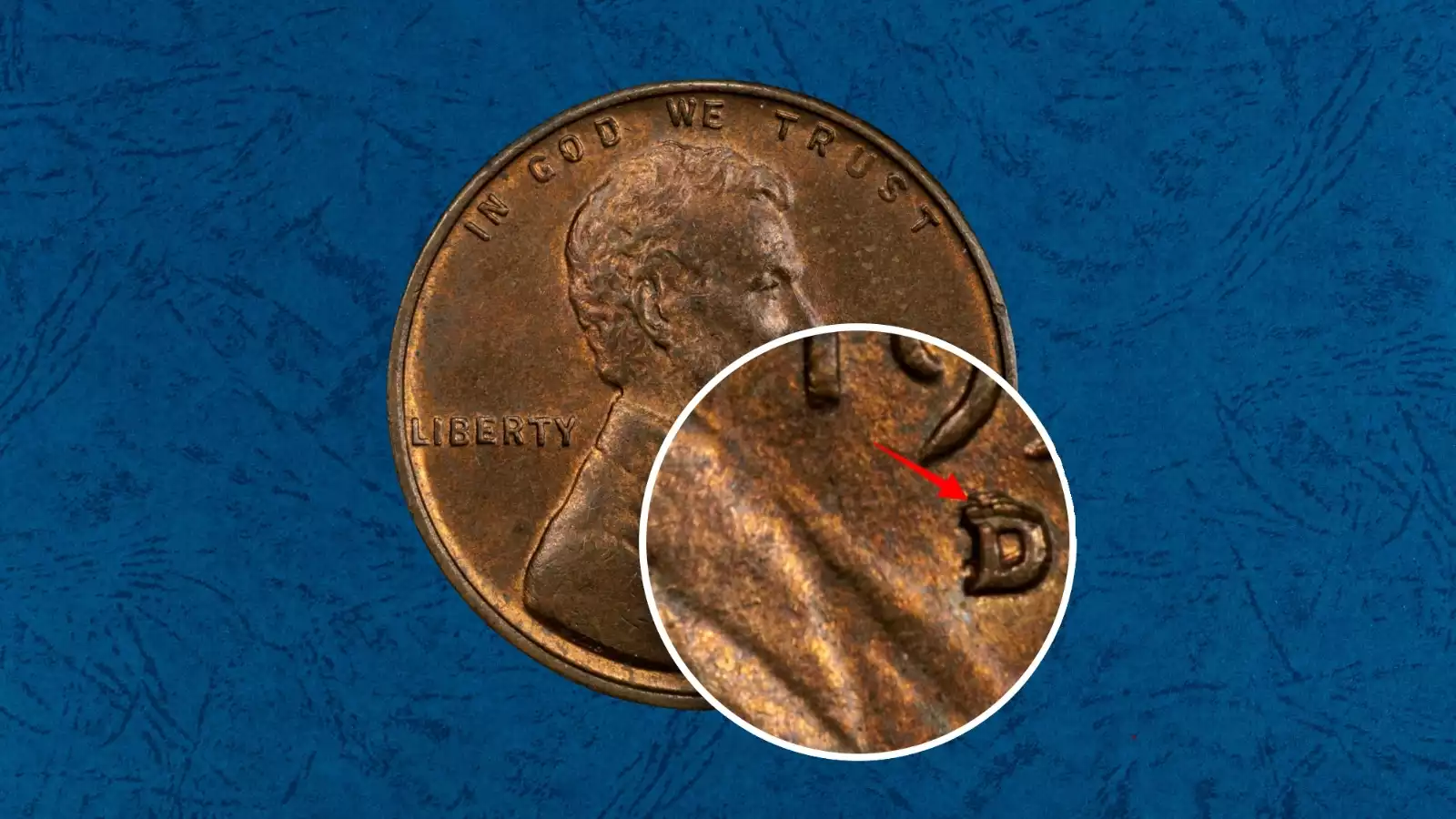 1934-D Wheat Penny RPM FS-501 repunched mint mark showing doubled D below the date